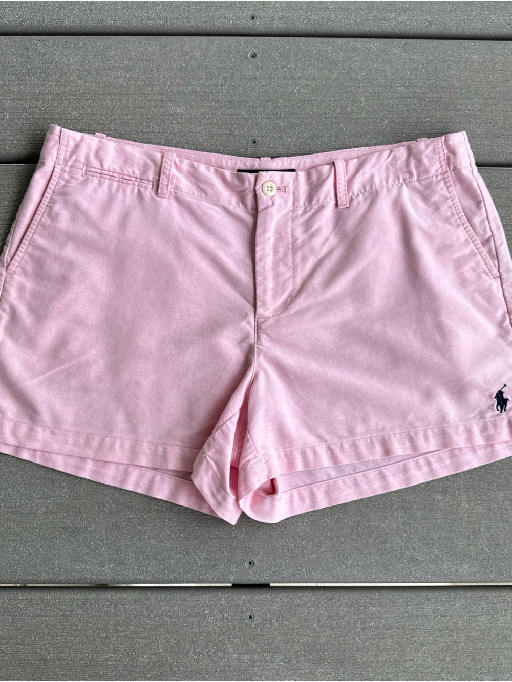 Ralph Lauren Chino Shorts Women’s Size 10 Pink Cotton L 3” Inseam Polo Logo